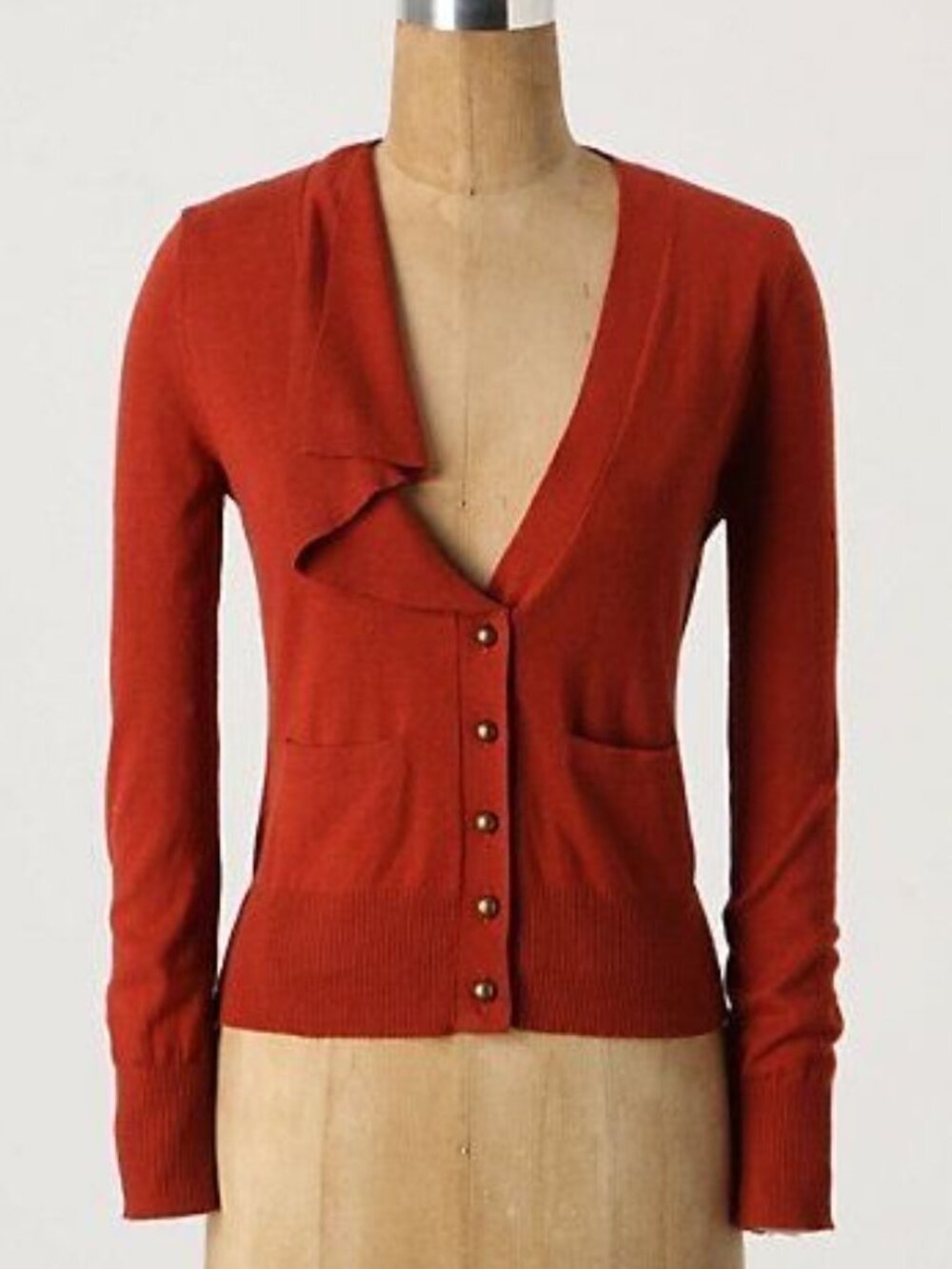 Anthropologie Climate Control Cardi Cardigan Sweater in Dark Orange
